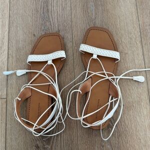 Bottega Veneta Lace-Up Leather Sandals – Size 38.5